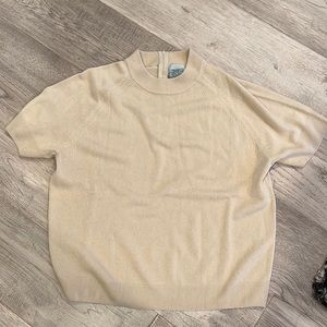 Cream knit short sleeve